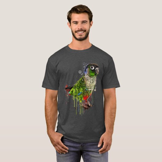 Groene Cheek Conure Cute Conure Parrot T-shirt (Voorkant volledig)