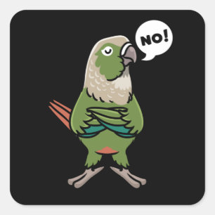 Groene Cheek Conure Green-Cheeked Parakeet Vierkante Sticker