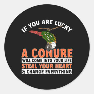 Groene Cheek Conure Parrot Bird Conure Ronde Sticker