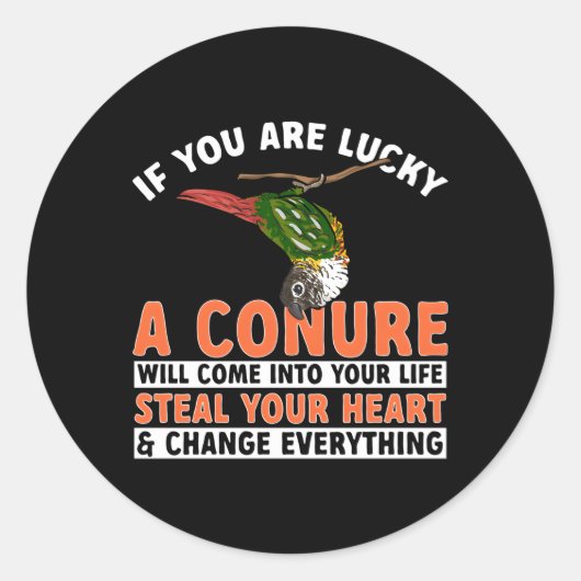 Groene Cheek Conure Parrot Bird Conure Ronde Sticker (Voorkant)