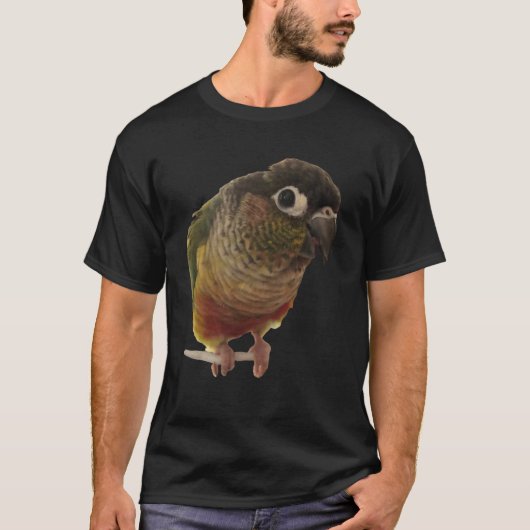 Groene Cheek Conure Parrot Bird Design T-shirt (Voorkant)