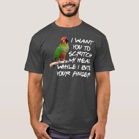 Groene Cheek Conure Parrot Bird Lover Conure Gift T-shirt (Voorkant)