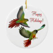 Groene Cheek Conure Parrots Ornament (Achterkant)
