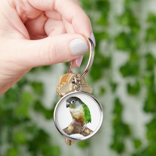 Groene Cheek Conure Sleutelhanger (Hand)