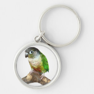 Groene Cheek Conure Sleutelhanger
