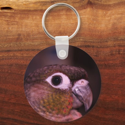 Groene Cheek Conure Sleutelhanger (Voorkant)