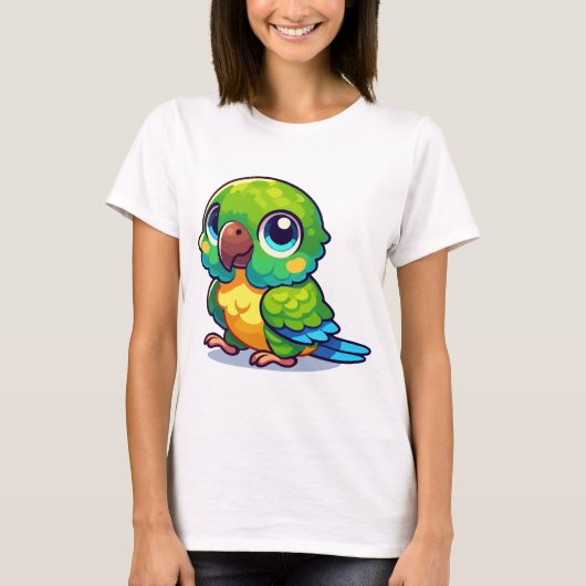 Groene Cheek Conure T-shirt (Voorkant)