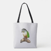 Groene Cheek Conure Tote Bag (Achterkant)