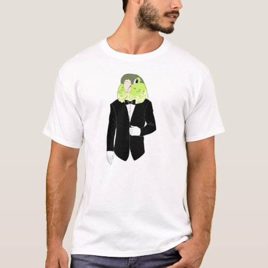 Groene Cheek Conure Tuxedo - shirt van Mannen (Voorkant)