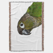 Groene Cheeked Conure Deken (Voorkant Verticaal)