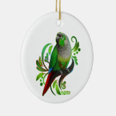 Groene Cheeked Conure Keramisch Ornament (Rechts)