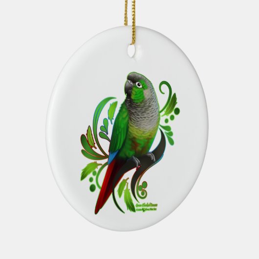Groene Cheeked Conure Keramisch Ornament (Rechts)