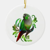 Groene Cheeked Conure Keramisch Ornament (Voorkant)