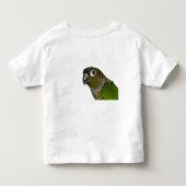 Groene Cheeked Conure Kinder Shirts (Achterkant)