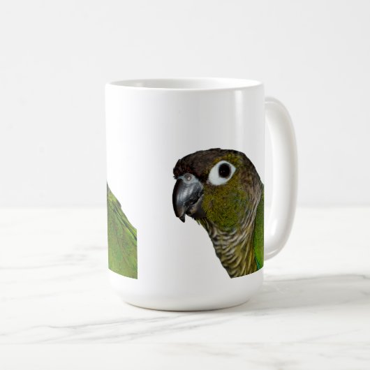 Groene Cheeked Conure Koffiemok (Voorkant rechts)