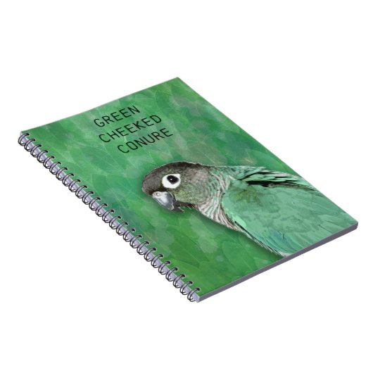 Groene Cheeked Conure - mooie vogel Notitieboek (Rechterzijde)