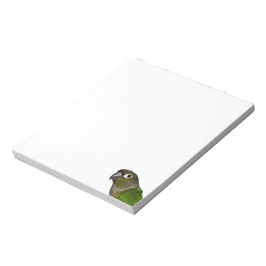 Groene Cheeked Conure Notitieblok (Linkerzijde)