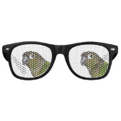Groene Cheeked Conure Retro Zonnebril (Voorkant)
