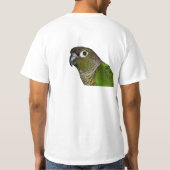 Groene Cheeked Conure T-shirt (Achterkant)