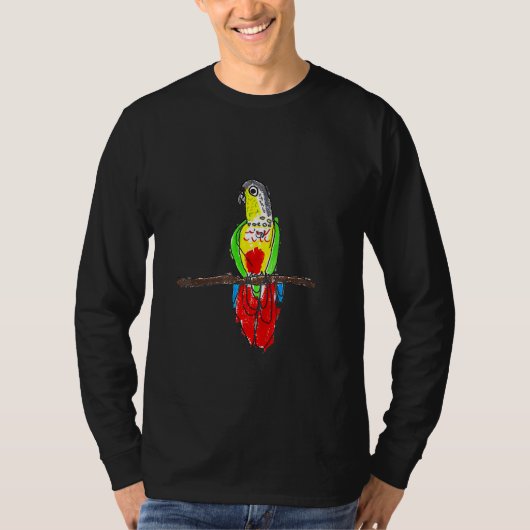 Groene Cheeked Conure T-shirt (Voorkant)