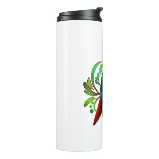 Groene Cheeked Conure Thermosbeker (Gedraaid links)