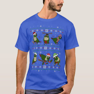 Groene Cheeked Conure Ugly kerst T-shirt