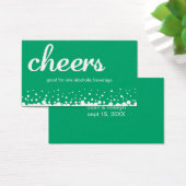 Groene cheer bubble bruiloft aangepaste bar drink  visitekaartjes (Bureau)