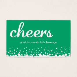 Groene cheer bubble bruiloft aangepaste bar drink  visitekaartjes