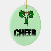 Groene Cheerlead T-shirts en Gifts Keramisch Ornament (Rechts)