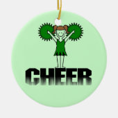 Groene Cheerlead T-shirts en Gifts Keramisch Ornament (Voorkant)