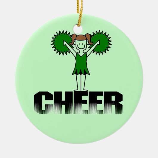 Groene Cheerlead T-shirts en Gifts Keramisch Ornament (Voorkant)