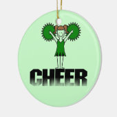 Groene Cheerlead T-shirts en Gifts Keramisch Ornament (Links)