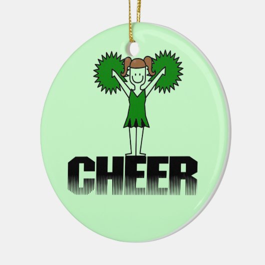 Groene Cheerlead T-shirts en Gifts Keramisch Ornament (Links)