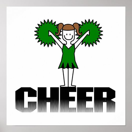 Groene Cheerlead T-shirts en Gifts Poster (Voorkant)