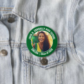 Groene cheerleader foto High School Spirit Ronde Button 7,6 Cm (In situ)