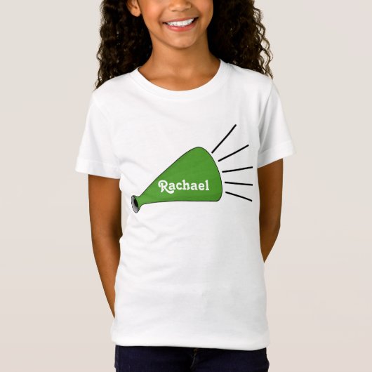 Groene Cheerleader Megaphone T-shirt (Voorkant)