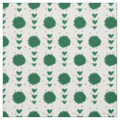 Groene Cheerleader Pom Poms & Hearts Pattern Stof (Swatch)