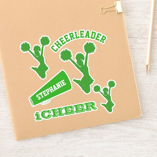 Groene Cheerleader Set Sticker (Notitieboek)