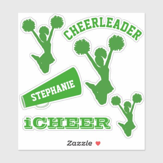 Groene Cheerleader Set Sticker (Vel)