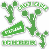 Groene Cheerleader Set Sticker (Voorkant)