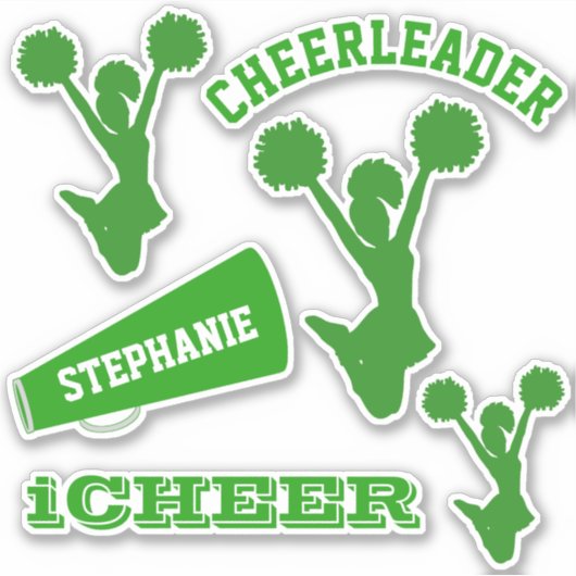 Groene Cheerleader Set Sticker (Voorkant)