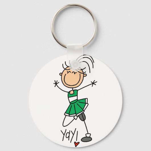 Groene Cheerleader Tshirts en Gifts Sleutelhanger (Voorkant)