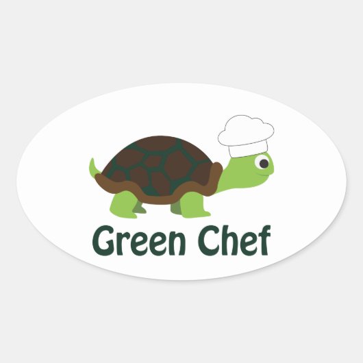 Groene Chef Ovale Sticker (Voorkant)