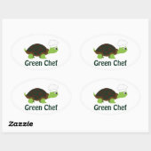 Groene Chef Ovale Sticker (Vel)