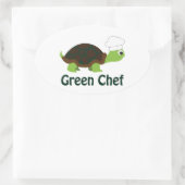 Groene Chef Ovale Sticker (Tas)