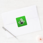 Groene Chess Vierkante Sticker (Envelop)