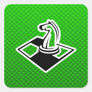 Groene Chess Vierkante Sticker