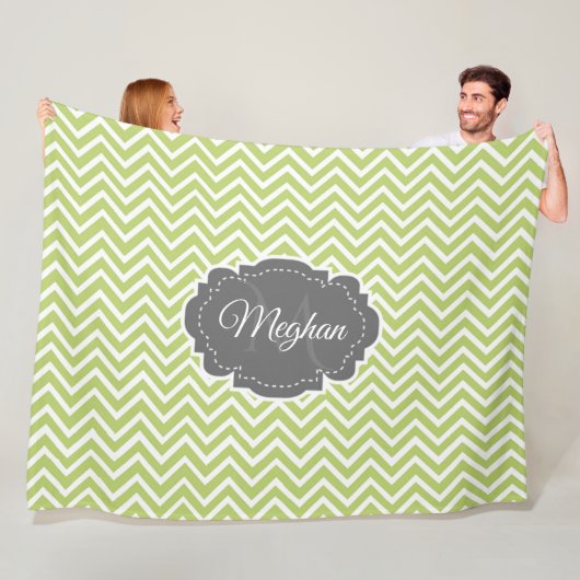 Groene Chevron - Aangepaste fleece Blanket (In situ)