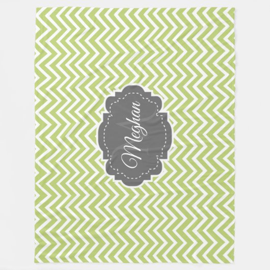 Groene Chevron - Aangepaste fleece Blanket (Voorkant)