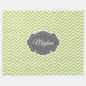 Groene Chevron - Aangepaste fleece Blanket (Voorkant (Horizontaal))